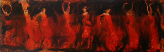 oil on canvas<br>100 x 40